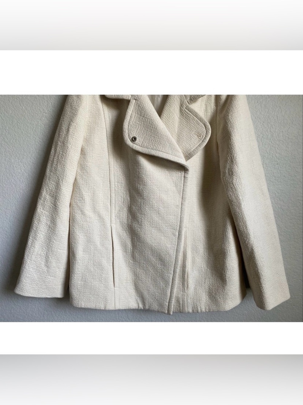 Akris Punto Asymmetric Cotton Textured Moto Jacket Convertible Funnel Neck US 6 - Picture 9 of 16